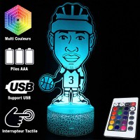 Lampe 3D Jouer Basket  caractéristiques et télécommande