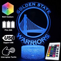 Lampe 3D Golden State Warriors caractéristiques et télécommande