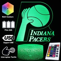 Lampe 3D Indiana Pacers caractéristiques et télécommande