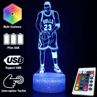 Lampe 3D Basketball Michael Jordan caractéristiques et télécommande