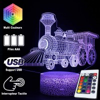 Lampe 3D Locomotive Vapeur caractéristiques et télécommande