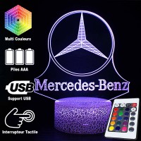 Lampe 3D Logo Mercedes Benz caractéristiques et télécommande