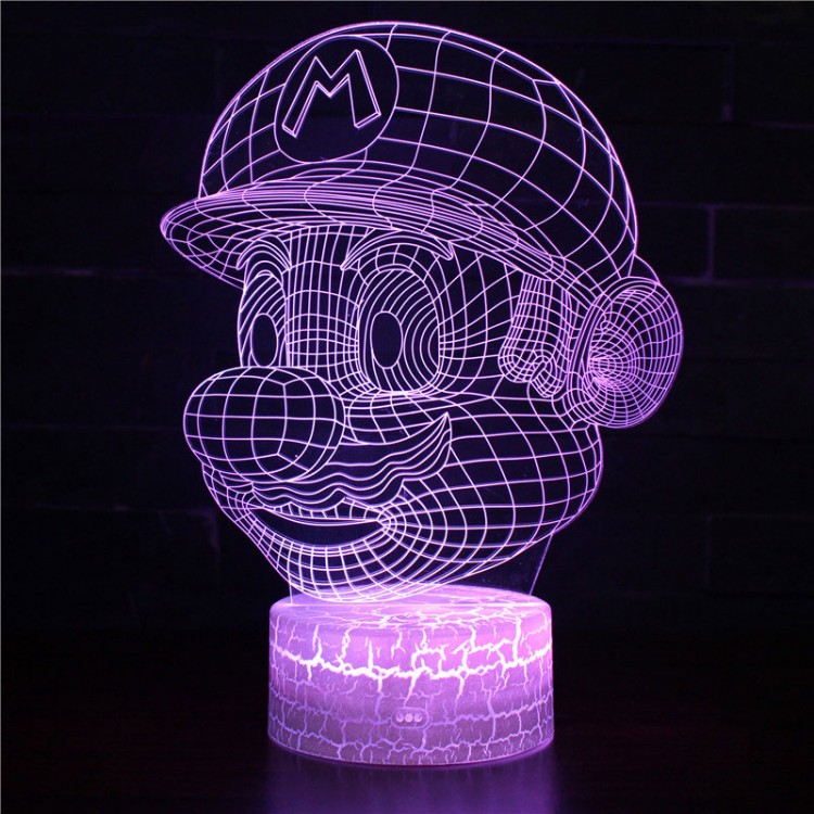 Lampe 3D Mario Tête