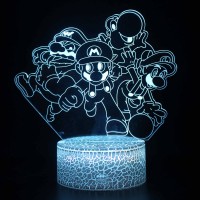 Lampe 3D Mario Luigi Wario Yoshi