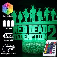 Lampe 3D Red Dead Redemption 2 télécommande