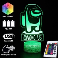Lampe 3D Among Us Logo télécommande