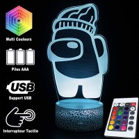 Lampe 3D Among Us Bonnet télécommande
