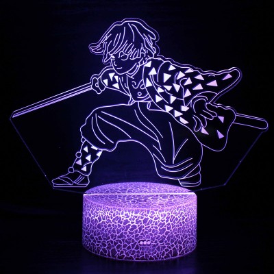 Lampe LED 3D Zenitsu Agatsuma  Demon Slayer – Le Génie de la Lampe 3D