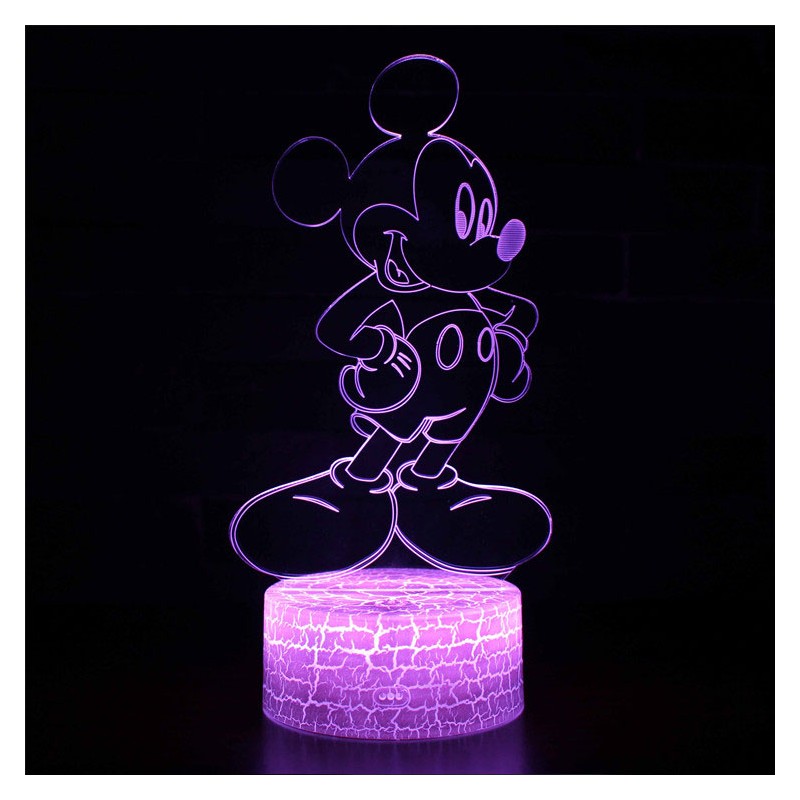 Mickey Mouse Minnie Thème 3D Lampe Led Veilleuse 7 Changement de Couleur Tactile Humeur Lampe Cadeau De Noël 