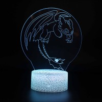 Lampe 3D Dragons Krokmou en vol