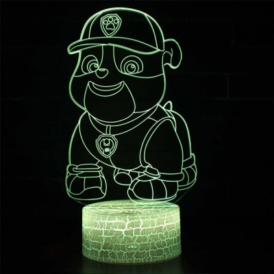 Lampe LED 3D Pat Patrouille avec socle au choix - LampePhoto
