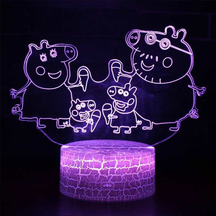 Lampe 3D Peppa Pig famille