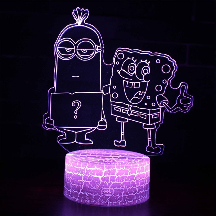 Lampe 3D Minion et Bob l'Éponge